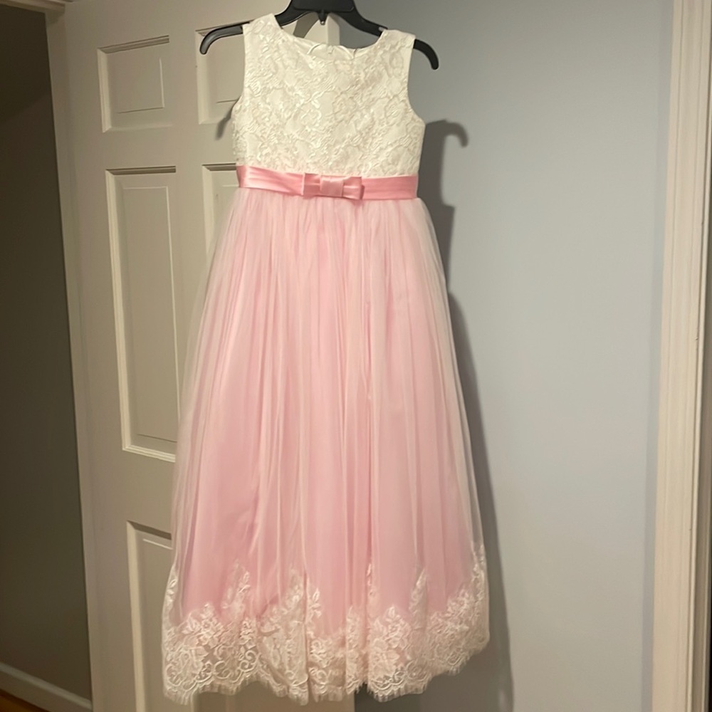 Girls size 10 ankle length ball gown. Worn once, like new condition